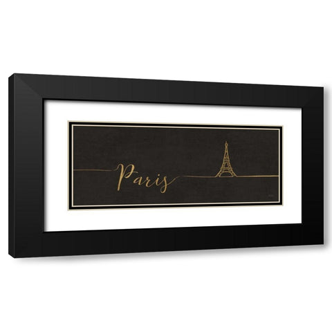 Underlined Cities I Black Black Modern Wood Framed Art Print with Double Matting by Charron, Veronique