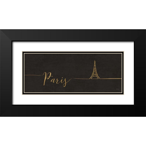 Underlined Cities I Black Black Modern Wood Framed Art Print with Double Matting by Charron, Veronique