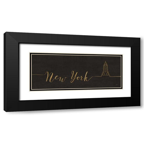 Underlined Cities II Black Black Modern Wood Framed Art Print with Double Matting by Charron, Veronique
