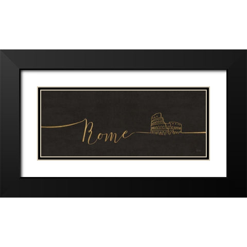 Underlined Cities IV Black Black Modern Wood Framed Art Print with Double Matting by Charron, Veronique