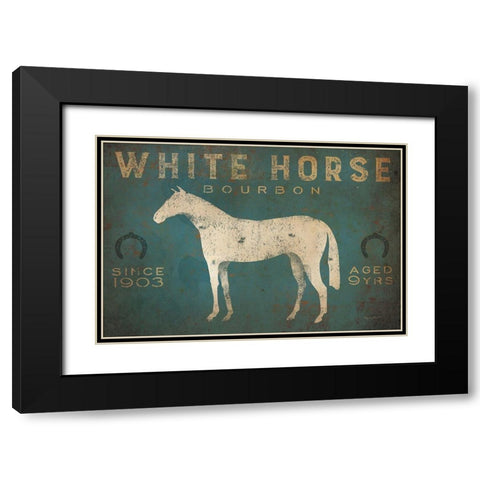 White Horse No Kentucky Black Modern Wood Framed Art Print with Double Matting by Fowler, Ryan