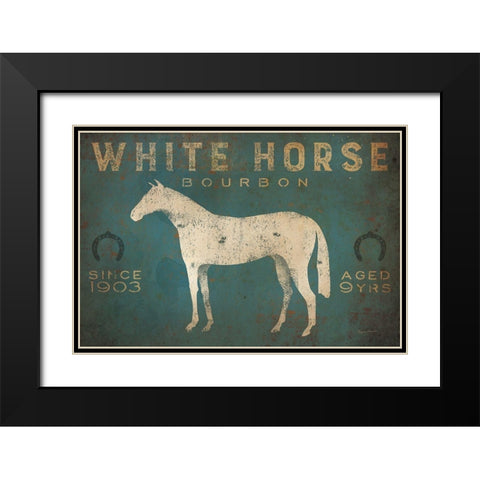White Horse No Kentucky Black Modern Wood Framed Art Print with Double Matting by Fowler, Ryan