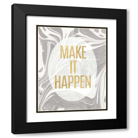 Lets Go for the Gold I Black Modern Wood Framed Art Print with Double Matting by Wild Apple Portfolio