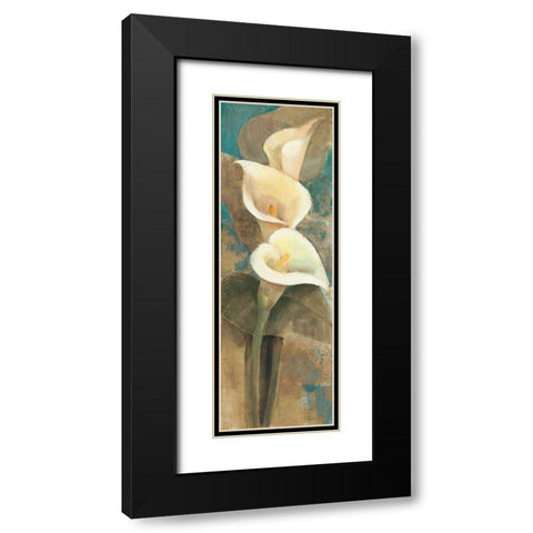 Calla Lily Trio Panel Black Modern Wood Framed Art Print with Double Matting by Hristova, Albena