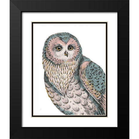 Beautiful Owls IV Pastel Black Modern Wood Framed Art Print with Double Matting by Brissonnet, Daphne