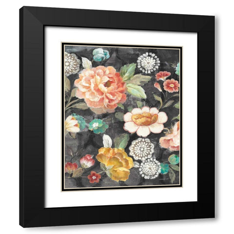 Garden of Delight Black II Black Modern Wood Framed Art Print with Double Matting by Nai, Danhui