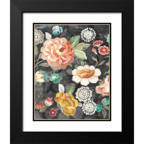 Garden of Delight Black II Black Modern Wood Framed Art Print with Double Matting by Nai, Danhui