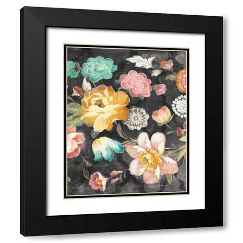 Garden of Delight Black III Black Modern Wood Framed Art Print with Double Matting by Nai, Danhui