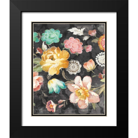 Garden of Delight Black III Black Modern Wood Framed Art Print with Double Matting by Nai, Danhui