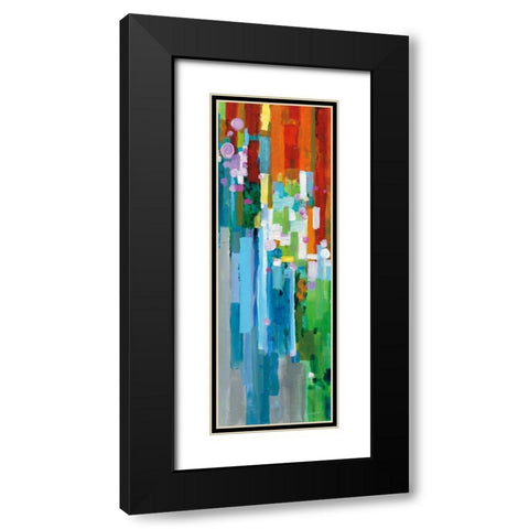 Rainbow of Stripes III Black Modern Wood Framed Art Print with Double Matting by Nai, Danhui