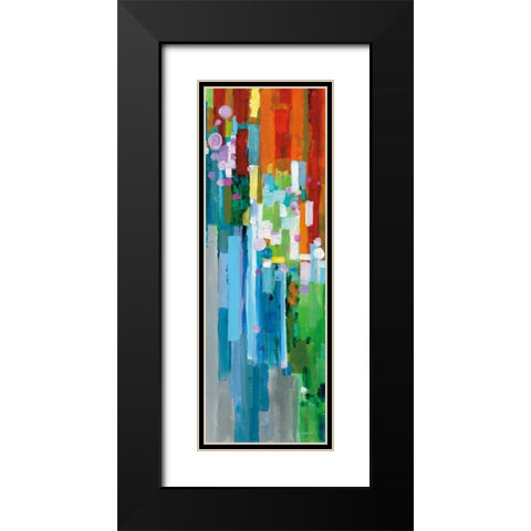 Rainbow of Stripes III Black Modern Wood Framed Art Print with Double Matting by Nai, Danhui