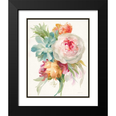 Garden Bouquet I Crop Black Modern Wood Framed Art Print with Double Matting by Nai, Danhui