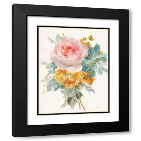 Garden Bouquet II Crop Black Modern Wood Framed Art Print with Double Matting by Nai, Danhui