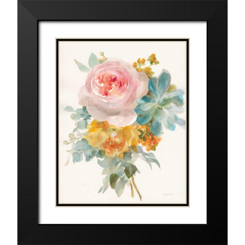 Garden Bouquet II Crop Black Modern Wood Framed Art Print with Double Matting by Nai, Danhui