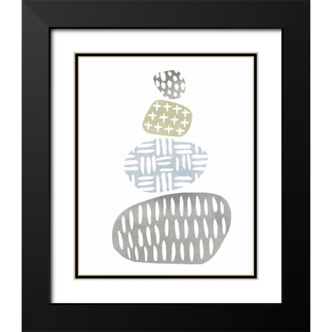 River Stones I Black Modern Wood Framed Art Print with Double Matting by Hershey, Moira