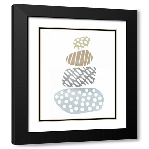 River Stones II Black Modern Wood Framed Art Print with Double Matting by Hershey, Moira