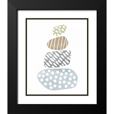 River Stones II Black Modern Wood Framed Art Print with Double Matting by Hershey, Moira