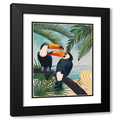 Welcome to Paradise VII Black Modern Wood Framed Art Print with Double Matting by Penner, Janelle