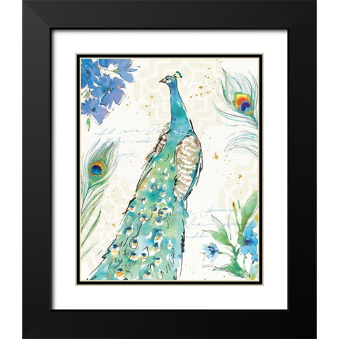Peacock Garden I Black Modern Wood Framed Art Print with Double Matting by Tavoletti, Anne