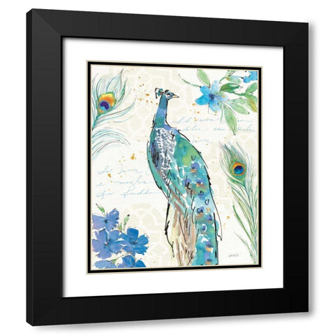 Peacock Garden II Black Modern Wood Framed Art Print with Double Matting by Tavoletti, Anne