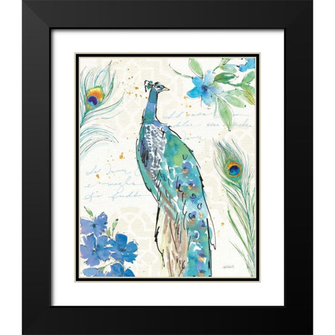 Peacock Garden II Black Modern Wood Framed Art Print with Double Matting by Tavoletti, Anne