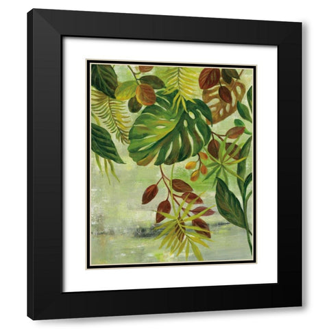 Tropical Greenery II Black Modern Wood Framed Art Print with Double Matting by Vassileva, Silvia