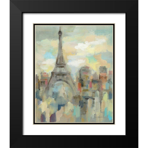 Paris Impression Black Modern Wood Framed Art Print with Double Matting by Vassileva, Silvia