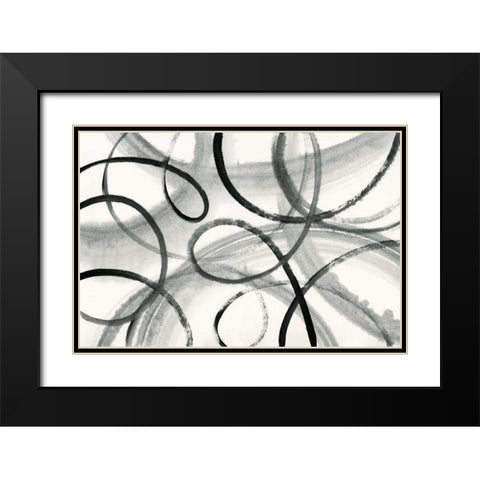 Calligraphia Black Modern Wood Framed Art Print with Double Matting by Schlabach, Sue