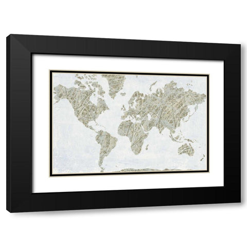 Spinning World Black Modern Wood Framed Art Print with Double Matting by Rhue, Piper