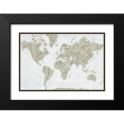 Spinning World Black Modern Wood Framed Art Print with Double Matting by Rhue, Piper