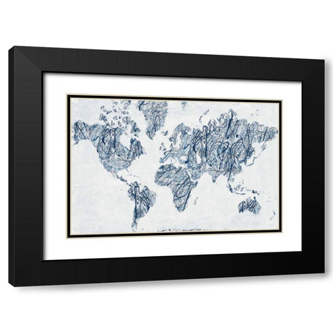 World on a String Black Modern Wood Framed Art Print with Double Matting by Rhue, Piper