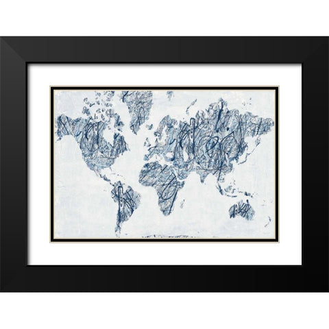 World on a String Black Modern Wood Framed Art Print with Double Matting by Rhue, Piper
