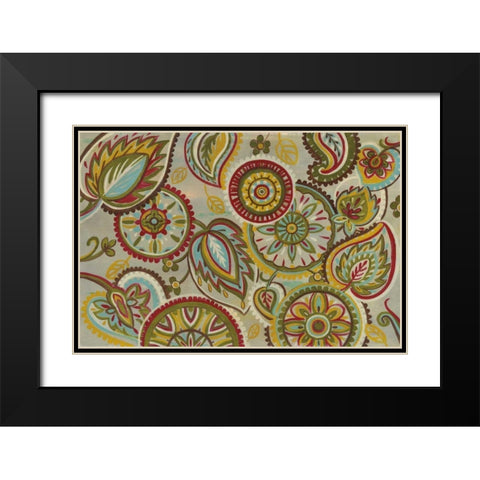 Elegant Mandalas Dark Green Black Modern Wood Framed Art Print with Double Matting by Vassileva, Silvia