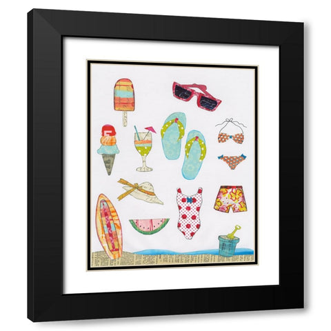 At the Beach II Black Modern Wood Framed Art Print with Double Matting by Prahl, Courtney