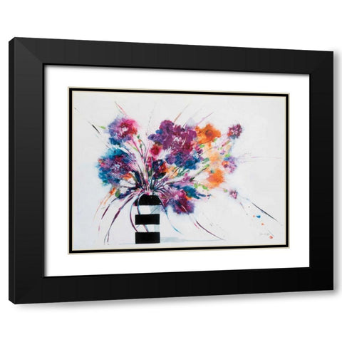 Stripes Black Modern Wood Framed Art Print with Double Matting by Griggs, Jan