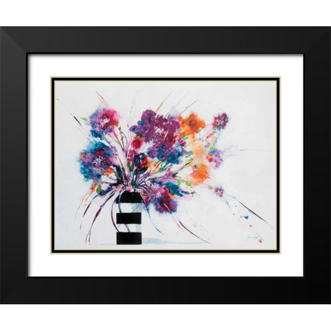 Stripes Black Modern Wood Framed Art Print with Double Matting by Griggs, Jan
