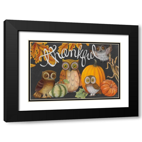 Harvest Owl III Black Modern Wood Framed Art Print with Double Matting by Urban, Mary