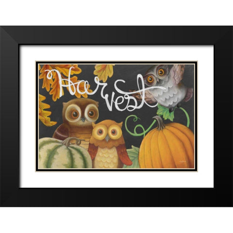 Harvest Owl IV Black Modern Wood Framed Art Print with Double Matting by Urban, Mary