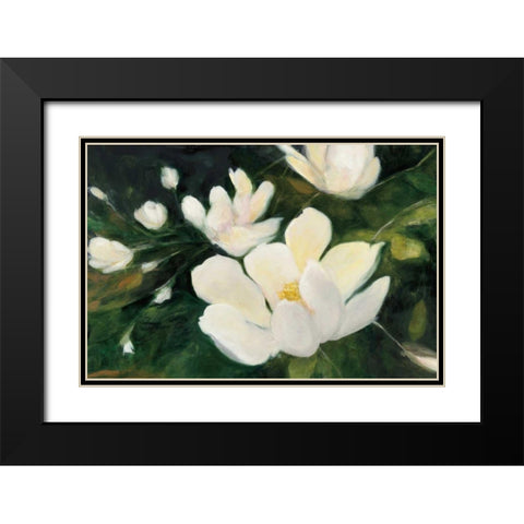 Magnolia Blooms Crop No Petal Black Modern Wood Framed Art Print with Double Matting by Purinton, Julia