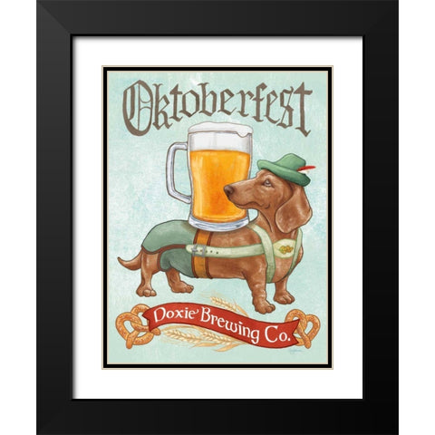 Beer Dogs III Black Modern Wood Framed Art Print with Double Matting by Urban, Mary