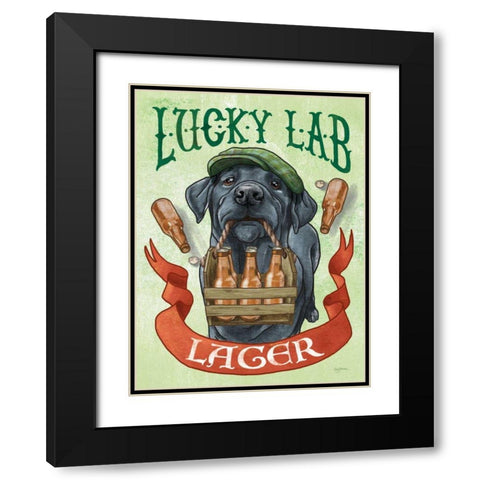 Beer Dogs V Black Modern Wood Framed Art Print with Double Matting by Urban, Mary