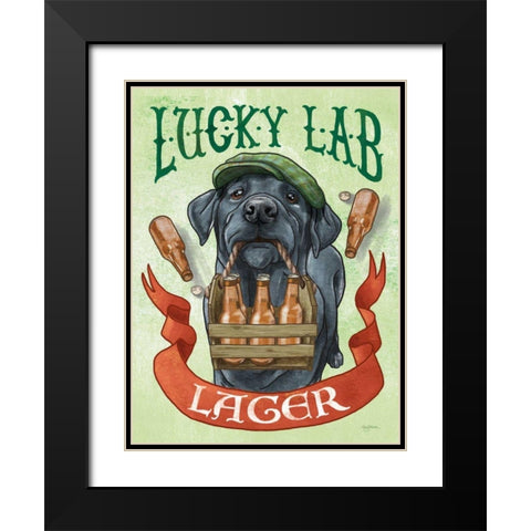 Beer Dogs V Black Modern Wood Framed Art Print with Double Matting by Urban, Mary