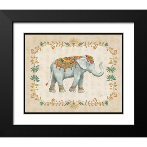 Elephant Walk II Black Modern Wood Framed Art Print with Double Matting by Brissonnet, Daphne