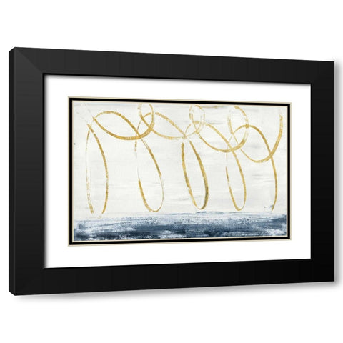 City Beach Crop Gold Black Modern Wood Framed Art Print with Double Matting by Rhue, Piper