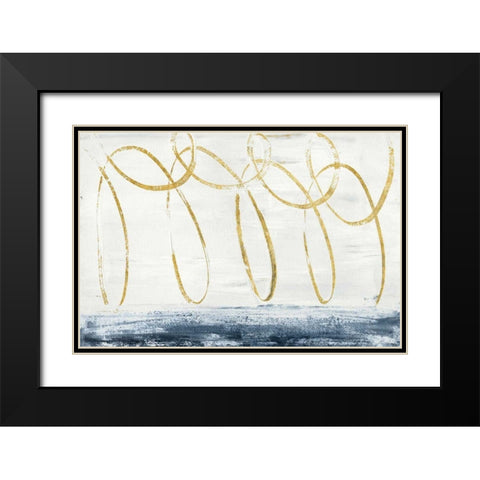 City Beach Crop Gold Black Modern Wood Framed Art Print with Double Matting by Rhue, Piper