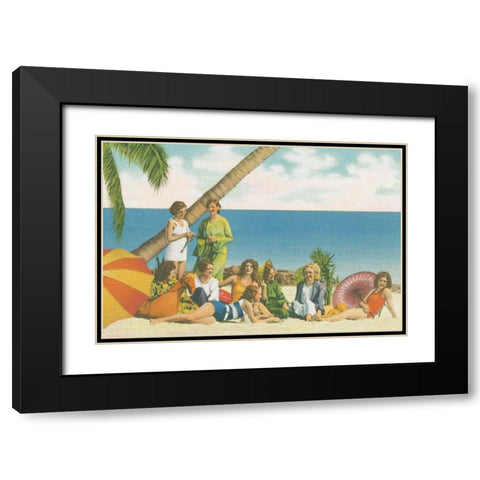 Beauty and the Beach Bright Black Modern Wood Framed Art Print with Double Matting by Wild Apple Portfolio