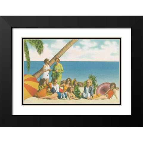Beauty and the Beach Bright Black Modern Wood Framed Art Print with Double Matting by Wild Apple Portfolio