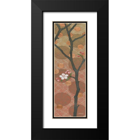 Cherry Blossoms Panel II One Blossom Black Modern Wood Framed Art Print with Double Matting by Lovell, Kathrine