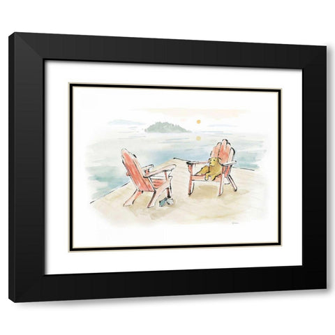 Lakeside Days I Black Modern Wood Framed Art Print with Double Matting by Schlabach, Sue