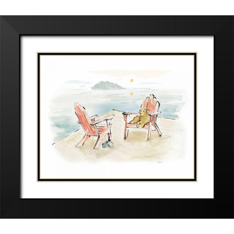 Lakeside Days I Black Modern Wood Framed Art Print with Double Matting by Schlabach, Sue